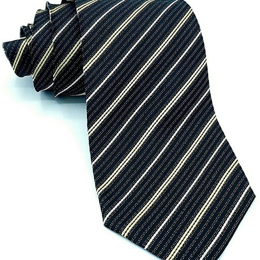 Hugo Boss Men's Necktie Silk Blend Stripes Black W